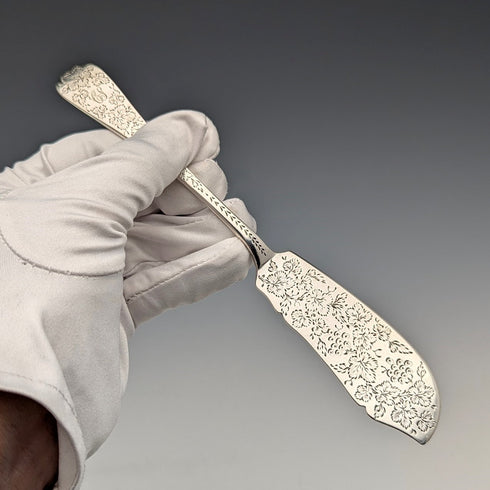 約 1895 年英國古董純銀奶油刀 48 克 Wakely&Wheeler